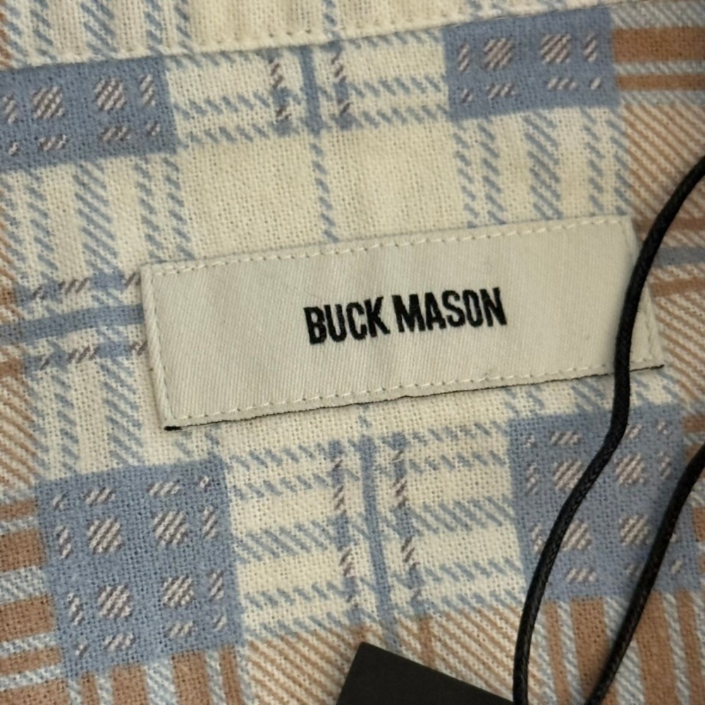 Buck Mason Men Amberwave Plaid Case Study Camp Shirt Long Sleeve M Americana NWT - Picture 7 of 12